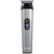 Silver and black hair trimmer with digital display on a transparent background