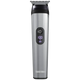 Silver and black hair trimmer with digital display on a transparent background