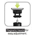 Illustration of a hair trimmer with magnetic heads for easy adjustment on a white background.