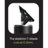 Black T-blade with text indicating cutting precision on a black background