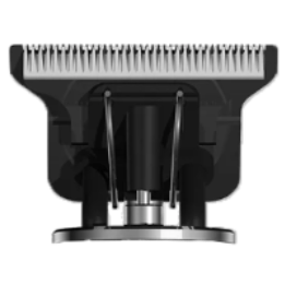 Black and silver hair trimmer head on a transparent background