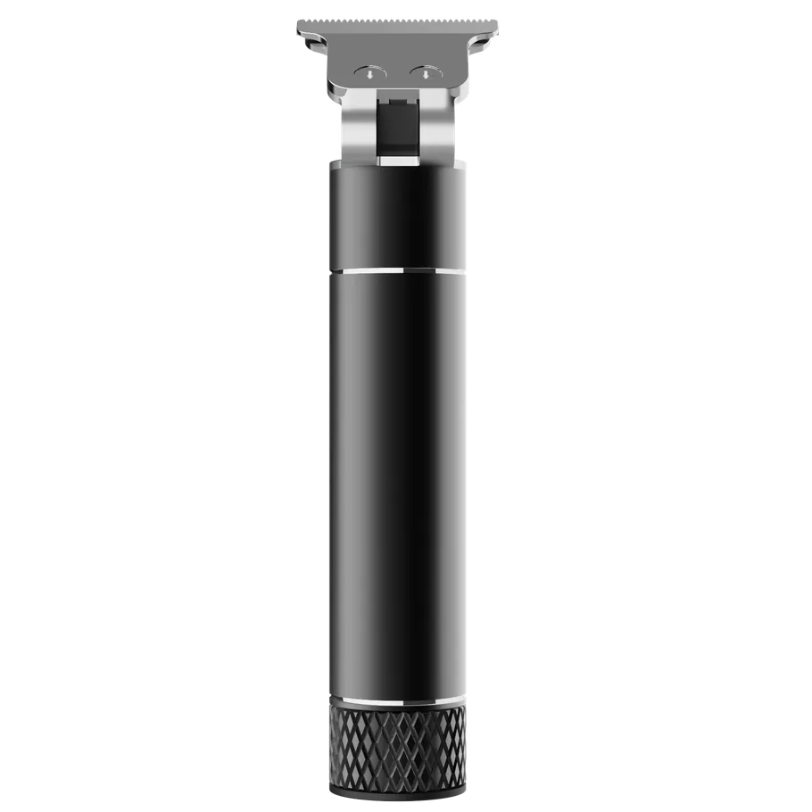 Hair trimmer with black and silver design on a transparent background
