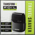 Transform-U Foil travel shaver packaging on a gray background