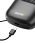 Black electric shaver with USB-C cable on a white background, featuring 'Transform U' branding.