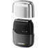 Black electric shaver with a silver top on a transparent background