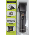 Hair clipper with digital display on a transparent background, on its packaging.