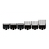 Set of black hair combs on a white background