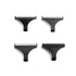 Four black hair styling combs with different length settings on a white background