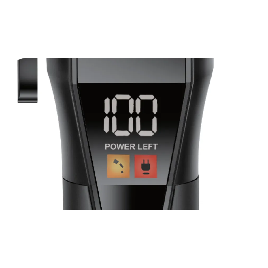 Black hair clipper with digital display on a white background