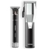 Hair trimmer set with black and silver design on a transparent background