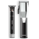 Hair trimmer set with black and silver design on a transparent background