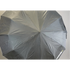 Gray umbrella with brand logo on a neutral background