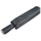 Black folded umbrella on a transparent background